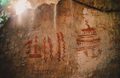 A set of pictographs near the Main Salmon River
