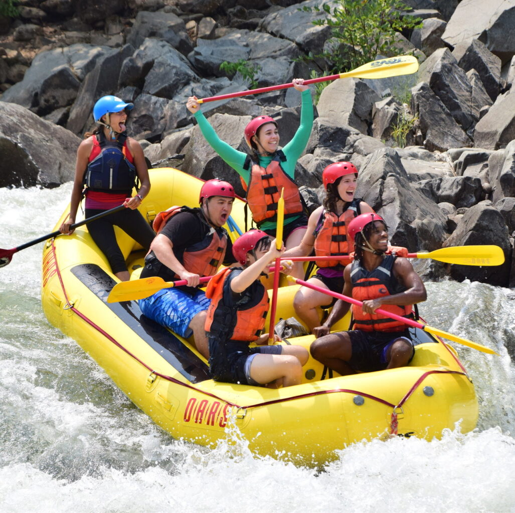 A group rafts the South Fork of the American River.