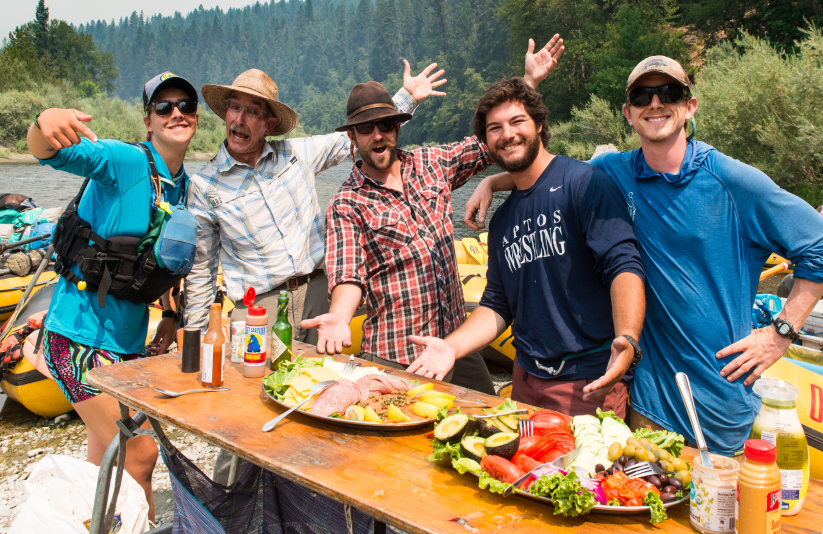 group of people with prepared meal
