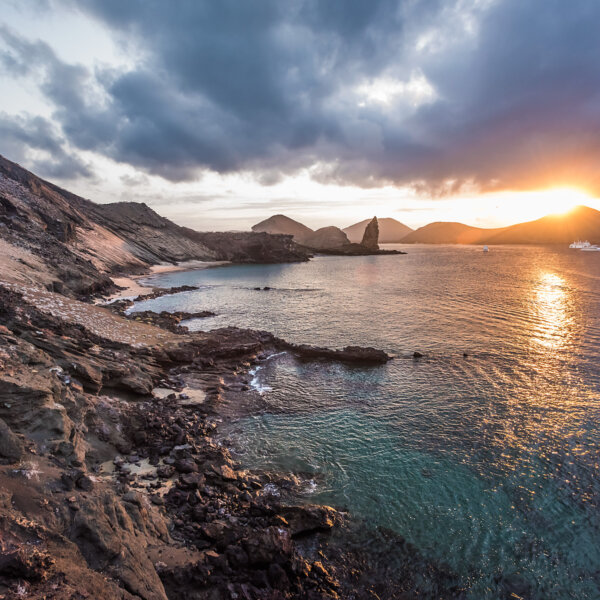 A beautiful sunset in the Galapagos Islands.