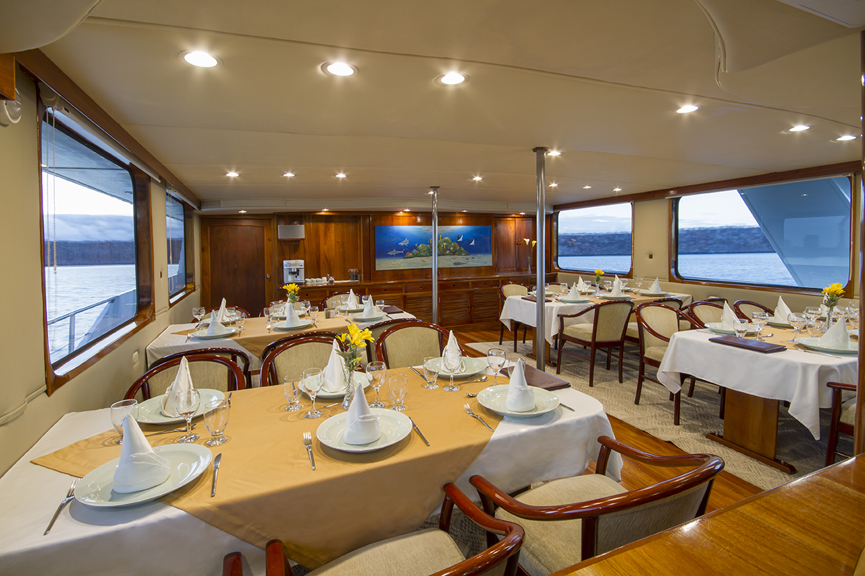 Dining room of the Integrity Yacht.