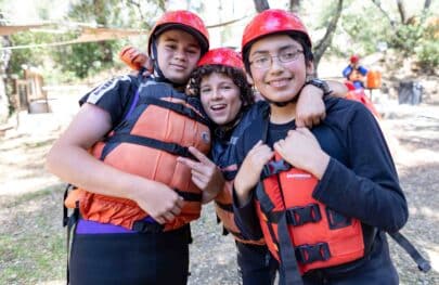 Youth hanging out at the OARS American River Outpost.
