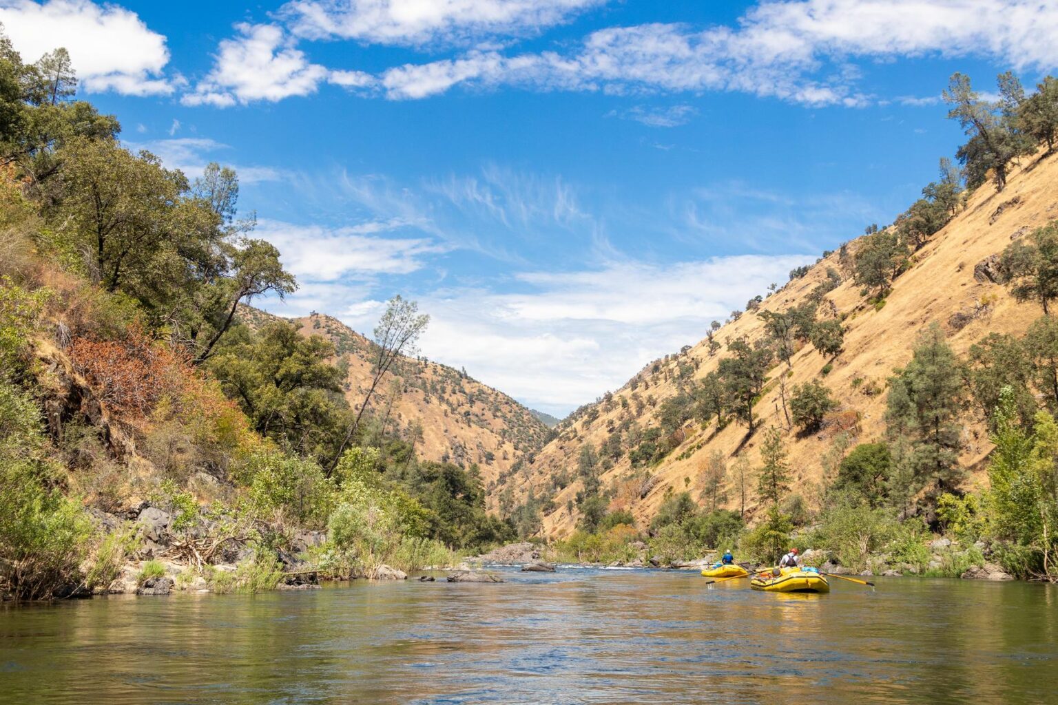 Blue skies over the Tuolumne River
